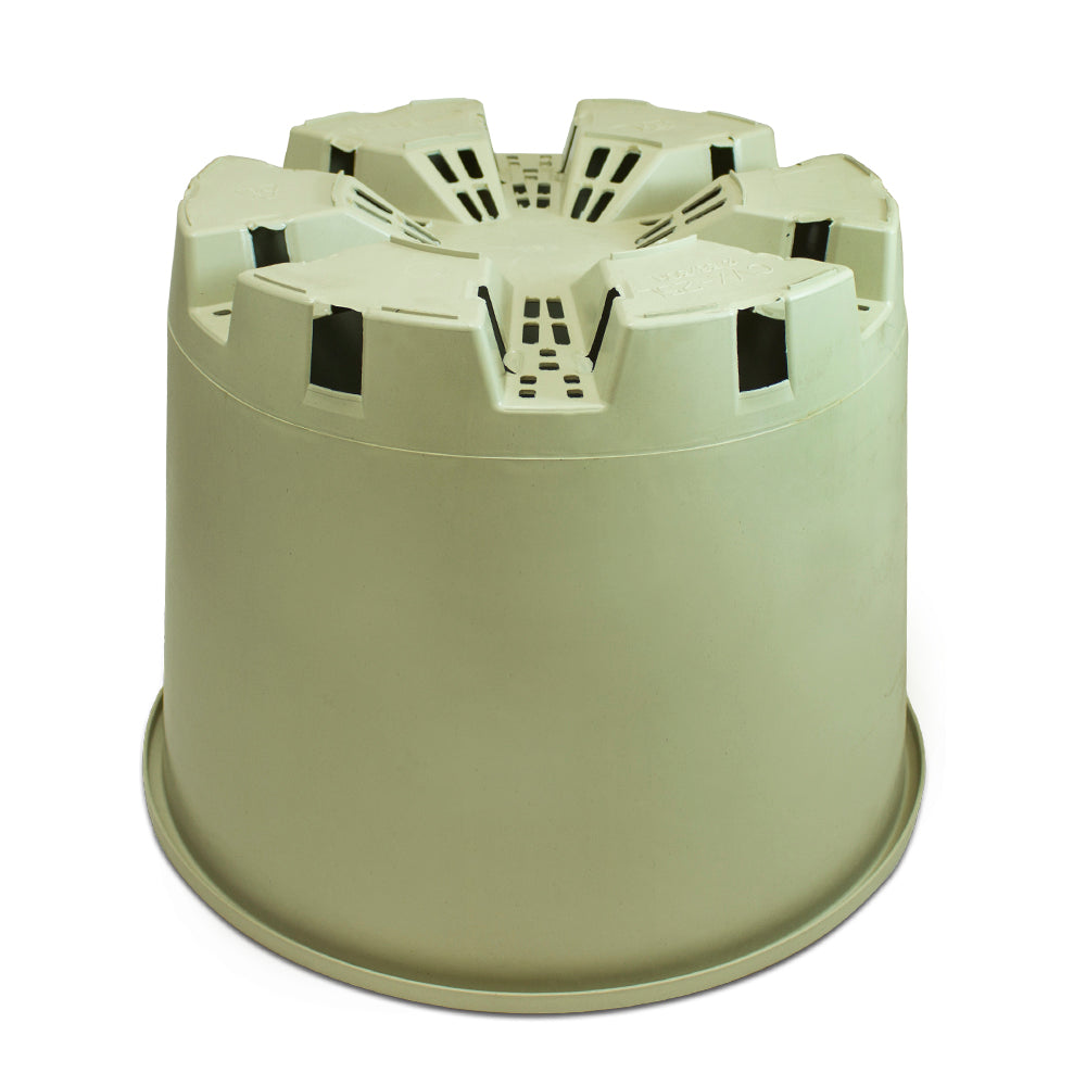 maceta beige drenaje estrella () eco